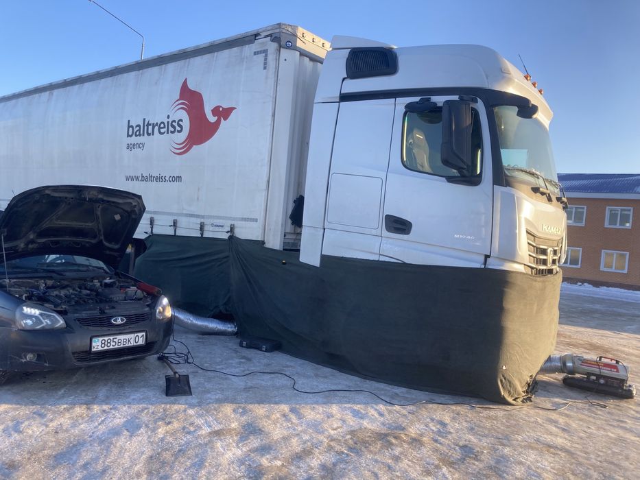 Отогрев фуры, авто и спецтехники. Обогрев пушкой