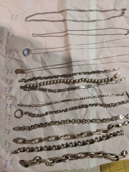 Сребърни бижута-гривни, колиета, обеци 925