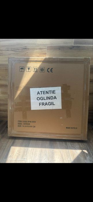 LED огледало 70×70 см с козметична лупа, първокласен сензор за движение за 3 вида светлина, димируемо, часовник и температура, обеззамъгляване