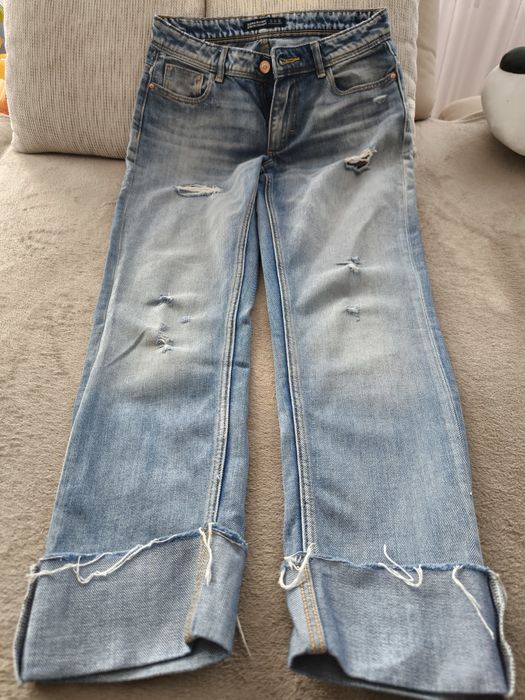 Jeans Zara TRF Distressed – Croi Drept/Boyfriend – Mărimea 34
