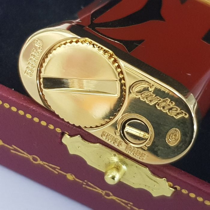 Bricheta Cartier, cutie inclus, rosu/auriu