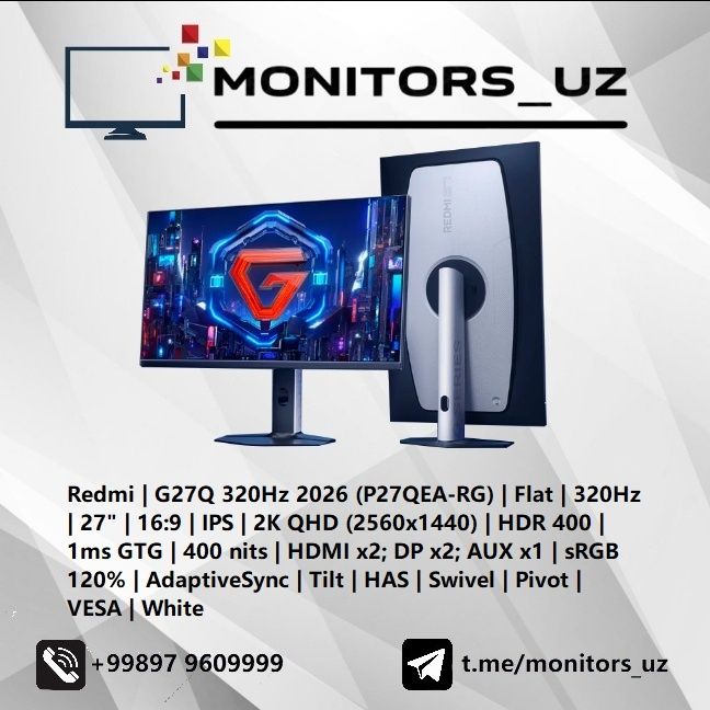 [NEW] монитор Redmi G27Q IPS 2K 320Hz