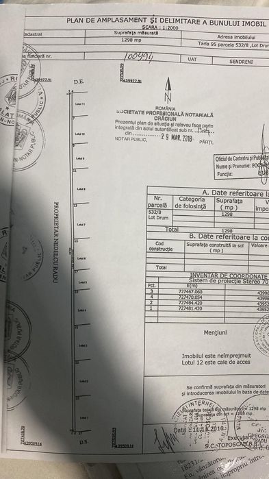 Vând teren în Sendreni Jud Galați în spate la Didona