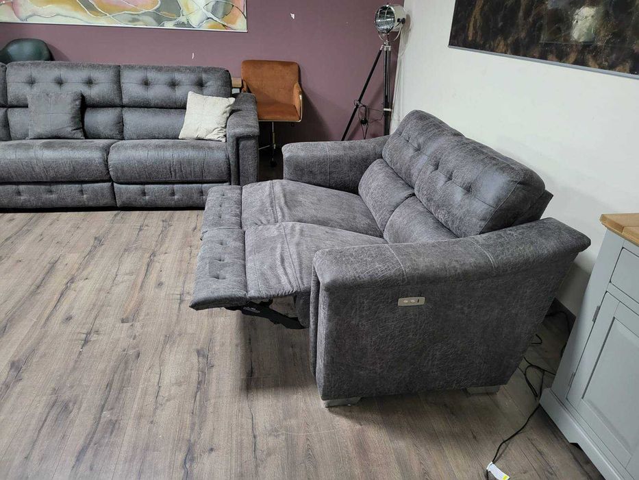 Кафяв комплект дивани от плат четворка и двойка La-z-boy