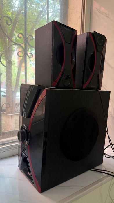 Колонки Bluetooth Ginzzu GM-427, 2.1, черный