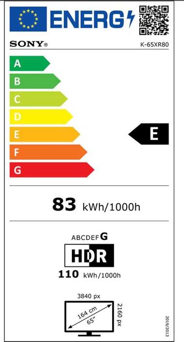 Televizor Sony BRAVIA OLED 65A80L, 164 cm,  4K Ultra HD, 100 Hz, Clasa