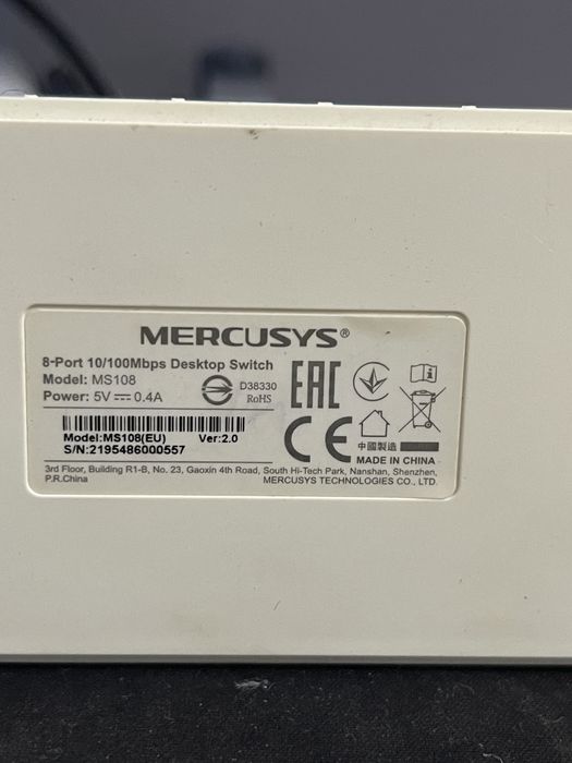 Switch internet MERCUSYS 100 mb
