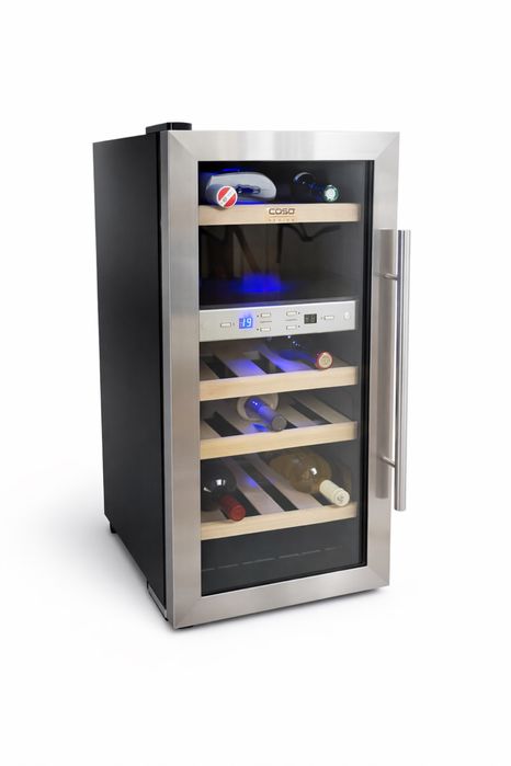 Frigider vin CASO WineDuett 21, dublă zonă, 21 sticle