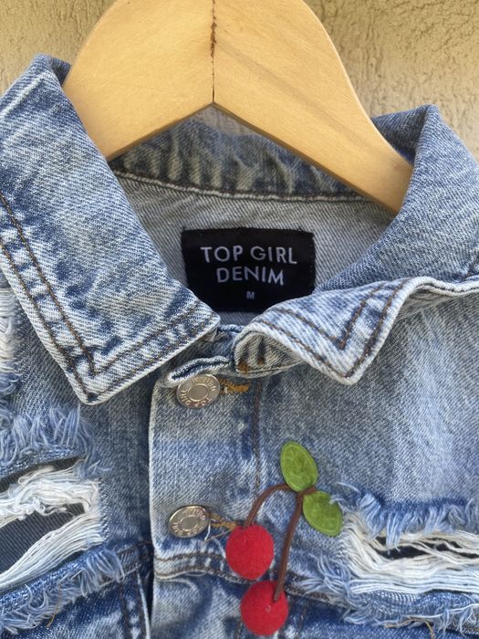 Set Denim - Jachetă scurtă + Blugi cu cireșe 3D