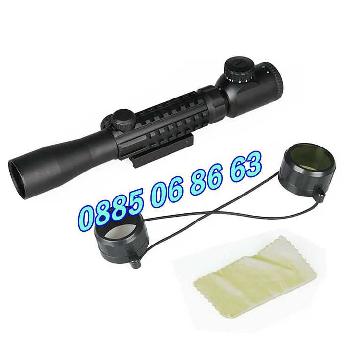 Оптика за пушка Bushnell, оптичен мерник 3-9х40E,релсов захват 10-20мм