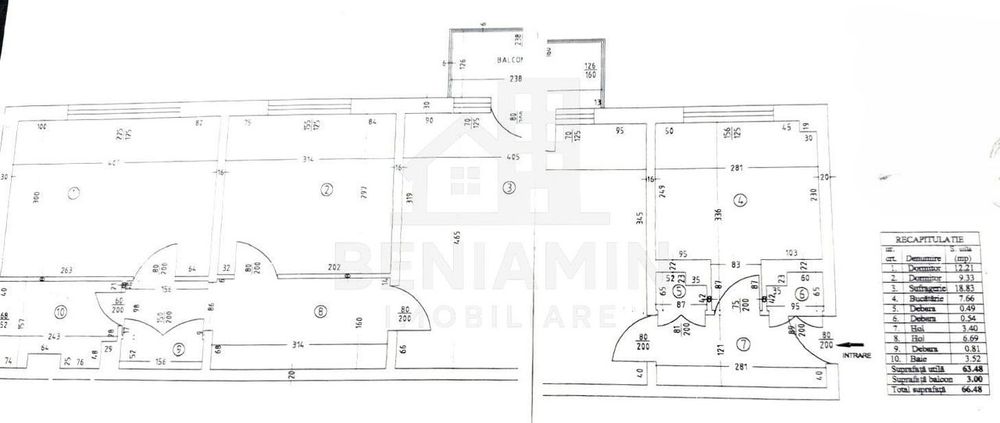 Apartament 3 camere Rovine Profi Etaj 1 66mp teava de gaze