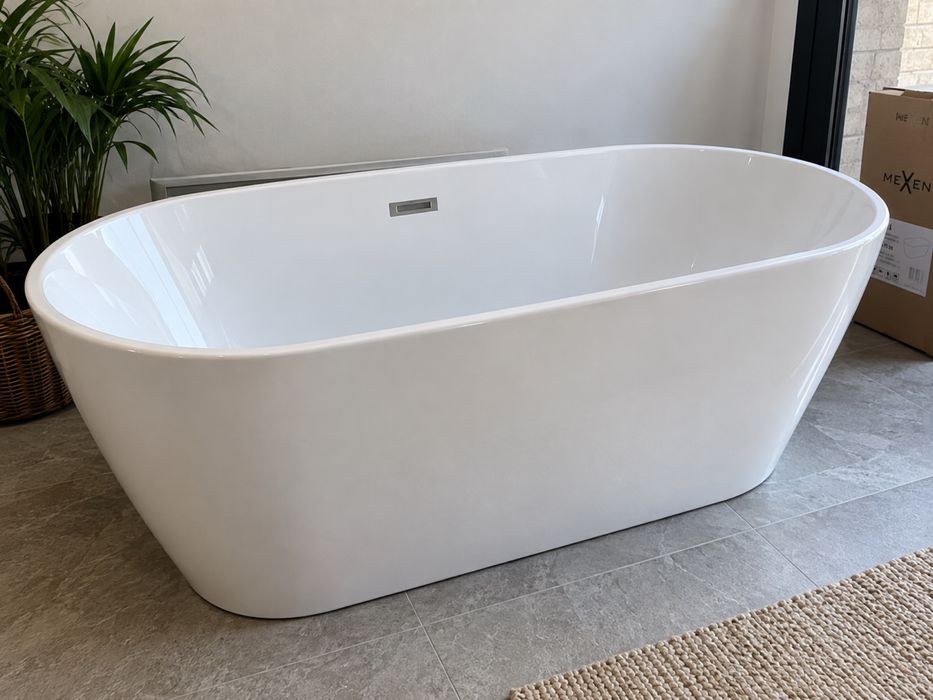 Cadă Mexen Luna 140x75 + baterie freestanding Alma – NOI în cutie