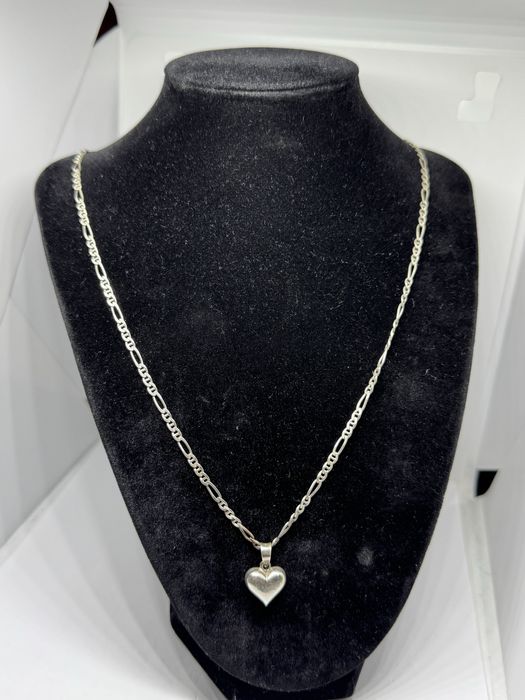 дамски сребърен синджир със сърце 10гр 925