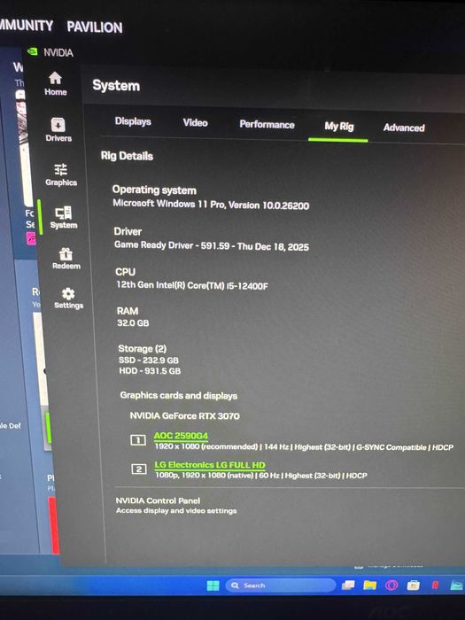 PC Gaming + 2 Monitoare + Periferice | RTX 3070 | i5-12400F | 32GB RAM