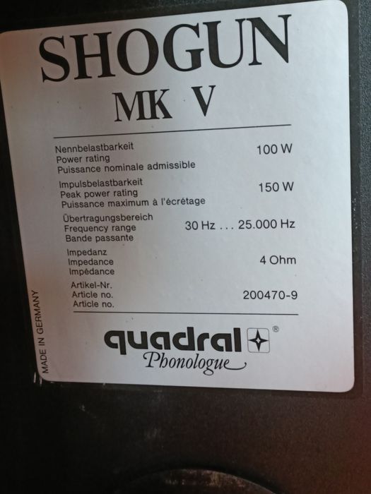 Quadral Shogun MK V