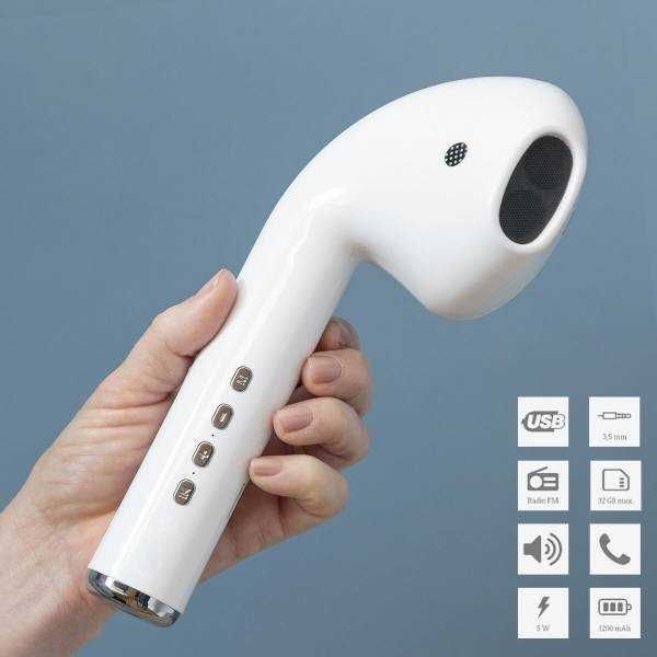 Difuzor tip casca telefon cu radio FM microfon microSD 1200mAh 5W