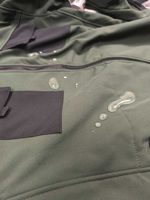 Тактическо софтшел яке / худи Тъмно зелено с поларена подплата