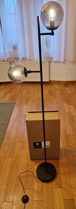 Lampadar ajustabil Art Deco – QAZQA,negru, 153 cm, 2 becuri E14