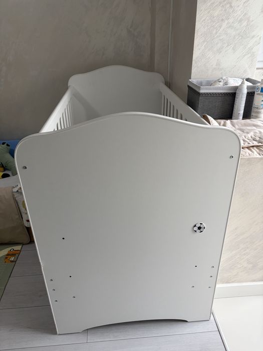 Patut copil alb din lemn masiv 120x60