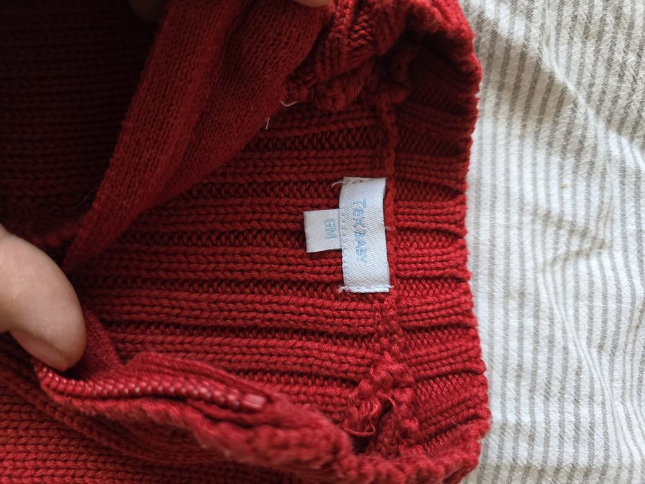 Set rochita Craciun si pulover rosu 6 luni 68cm