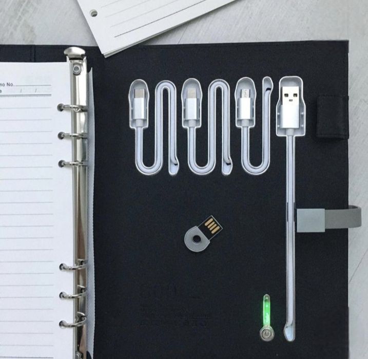 Блокнот органайзер с зарядкой (Бизнес подарок)