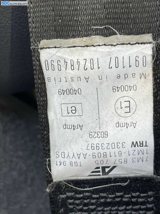 Centura Siguranta Stanga Fata Sofer Volkswagen Sharan 2001 - 2010 Cod 7M3857705 1M21-611B09-AA [C0467]