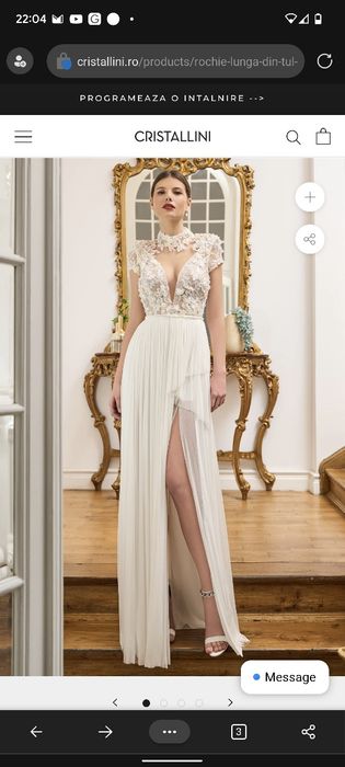 Rochie Cristallini din tul de matase naturala