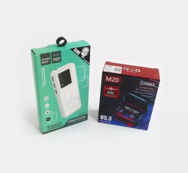 Power bank va M20 simsiz quloqchini