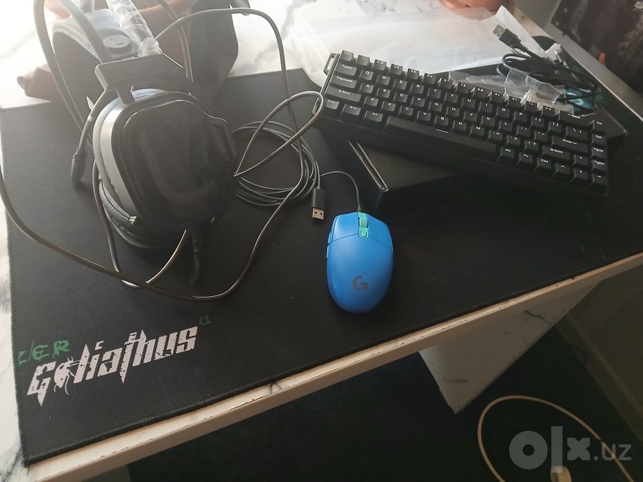 klaviatura magnitli Aula! g102 mishka naushnik moradi v10 komplekt sot