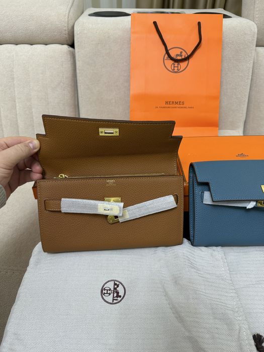 Portofel Hermes Kelly Maro/Blue