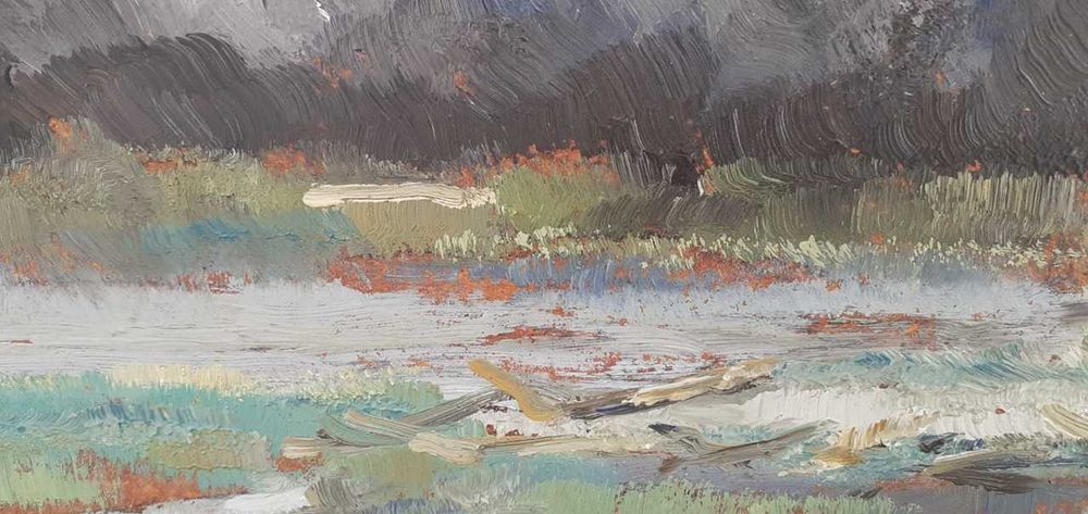 Tablou vechi - peisaj -  semnat datat  HH. Catargi 59