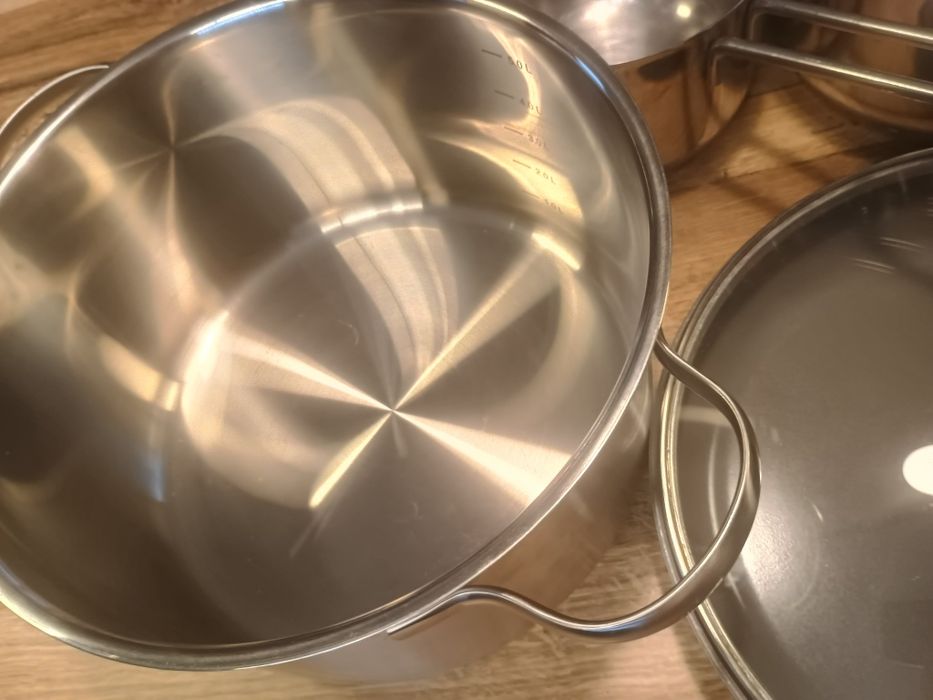 Set 4 oale ,Tigaie Tefal cu capac,oale mici cu mâner lung și oala 5 litri noua ,inox ,inducție