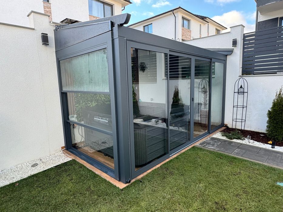 Închideri cu sticlă securizată - Glinsată, Ghilotină, Pliantă.