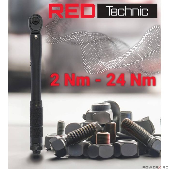 Cheie dinamometrica, 1/4", 274 mm, 2 - 24 Nm, Red Technic