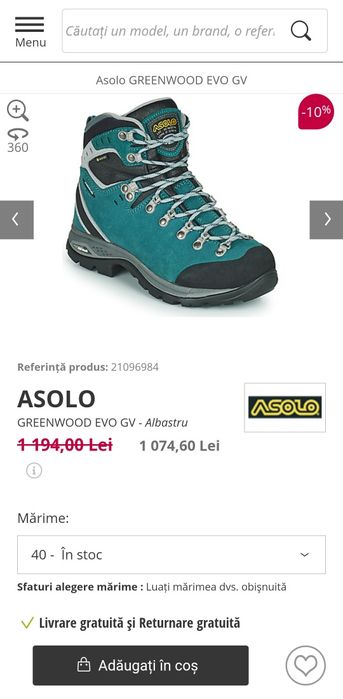 Ghete  ASOLO
Încălțămintea de drumeție Greenwood