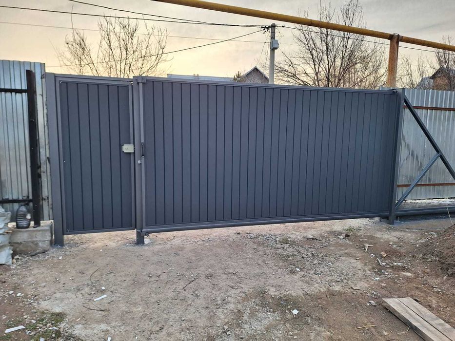 Откатные ворота из металлосайдинга любого размера от 4 дней