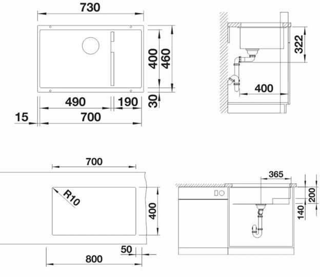 Кухненска мивка BLANCO SUBLINE 700-U Level + кошница неръждаема ст.