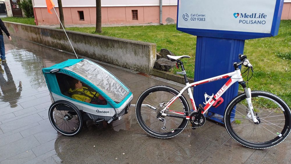 Trasura bicicleta transport copii 2-5 ani, carucior, remorca biciclete