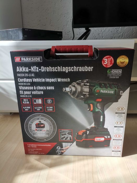 НОВ Немски Акумулаторен Гайковерт Parkside 400 Nm 20V Германия