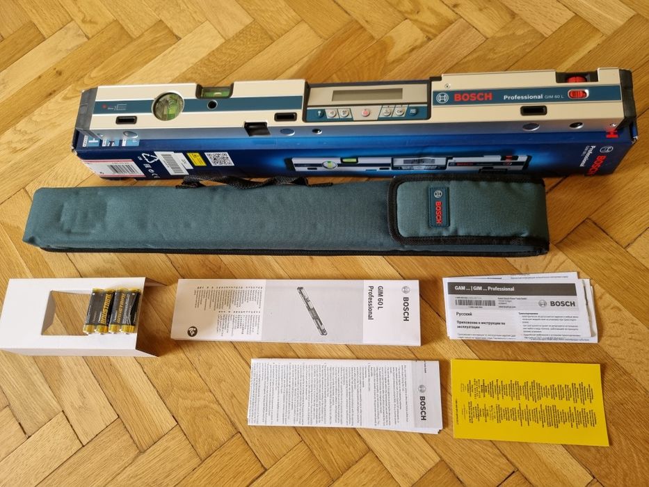 Nivela laser (clinometru digital) Bosch Professional GIM 60 L, 30 m, clasa laser 2, 60 cm lungime