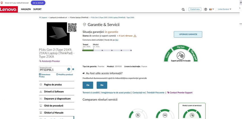 Laptop ThinkPad P16s Gen 2 , Ryzen 7 PRO 7840U , 32 gb ddr5 , nou