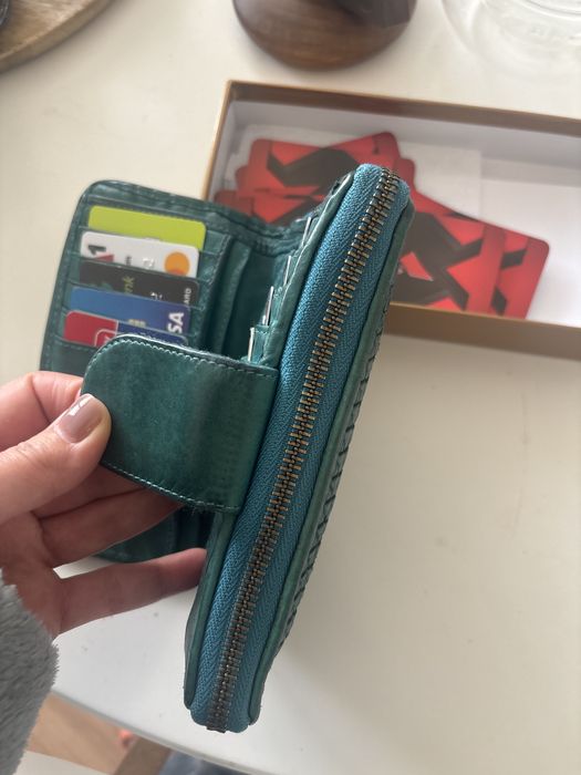 Нов италиански дамски портфейл от естестествена кожа