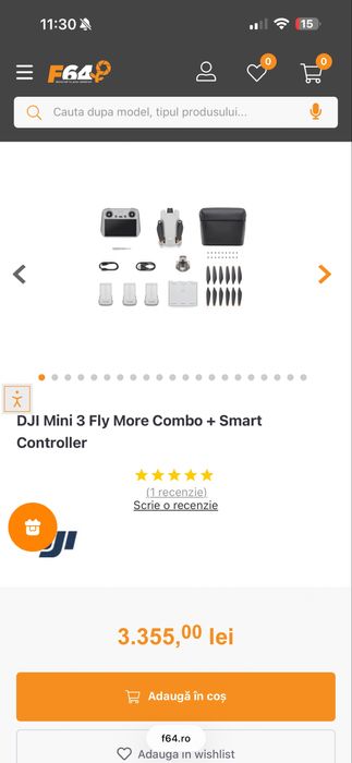 Drona DJI Mini 3 Fly More Combo 4K + Smart Controller / NOUA