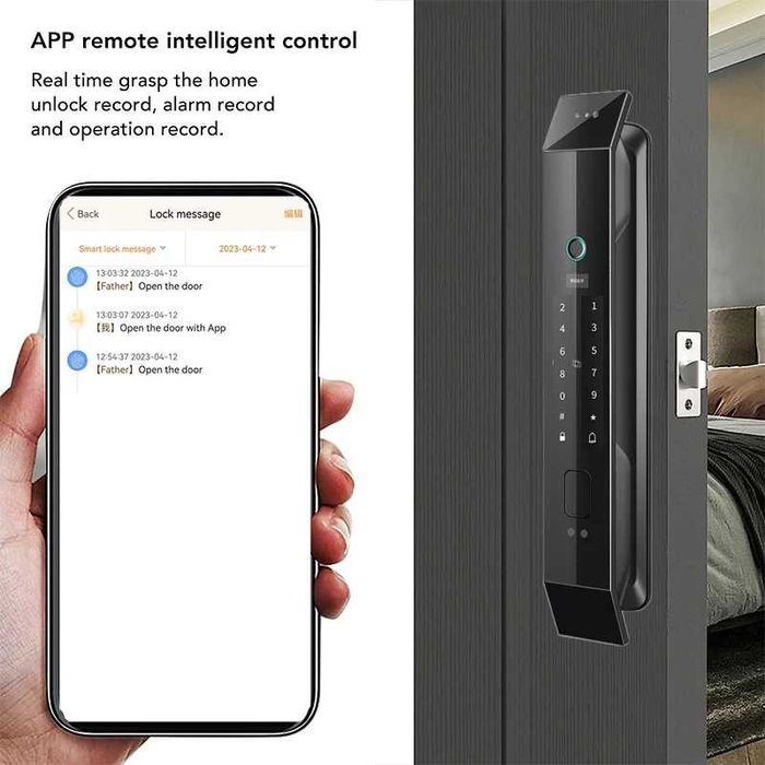 Yala inteligenta cu TUYA Smart Lock Camera Video si Face Recognition