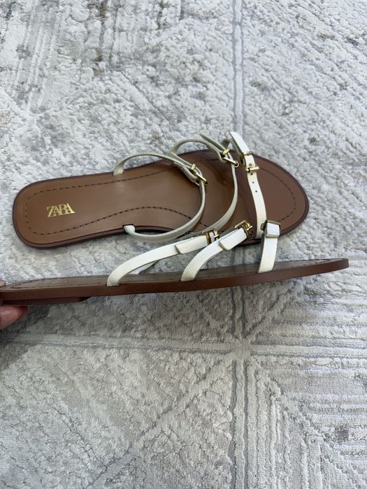 Zara шлепки кожаные