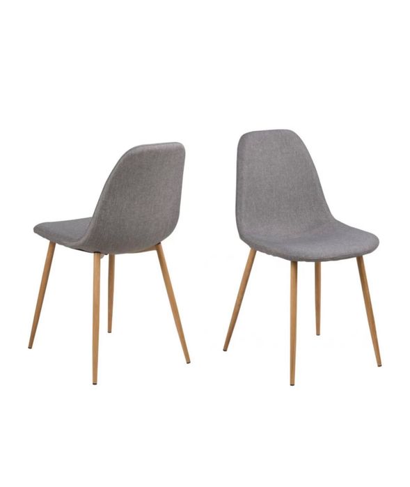 Vand 4 scaune tapițate cu stofa gri