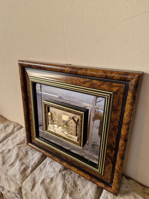 Прекрасна антикварна италианска сребърна картина