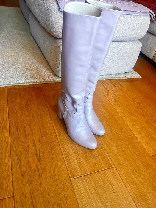 Cizme piele bej, marime 40