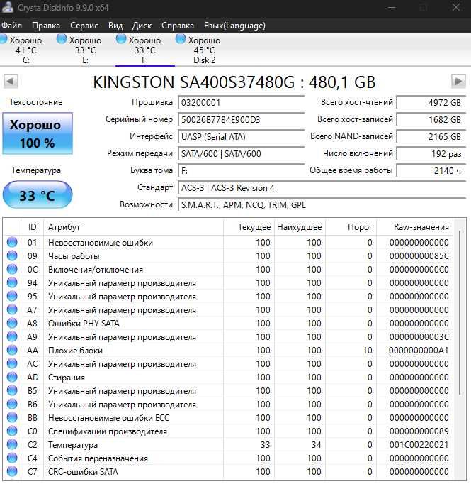 Продам SSD Kingston 480gb (Цена только на сегодня)