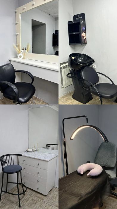 Кресло парикмахеру 50000, сдам кушетку 30000. есто для визажиста 2